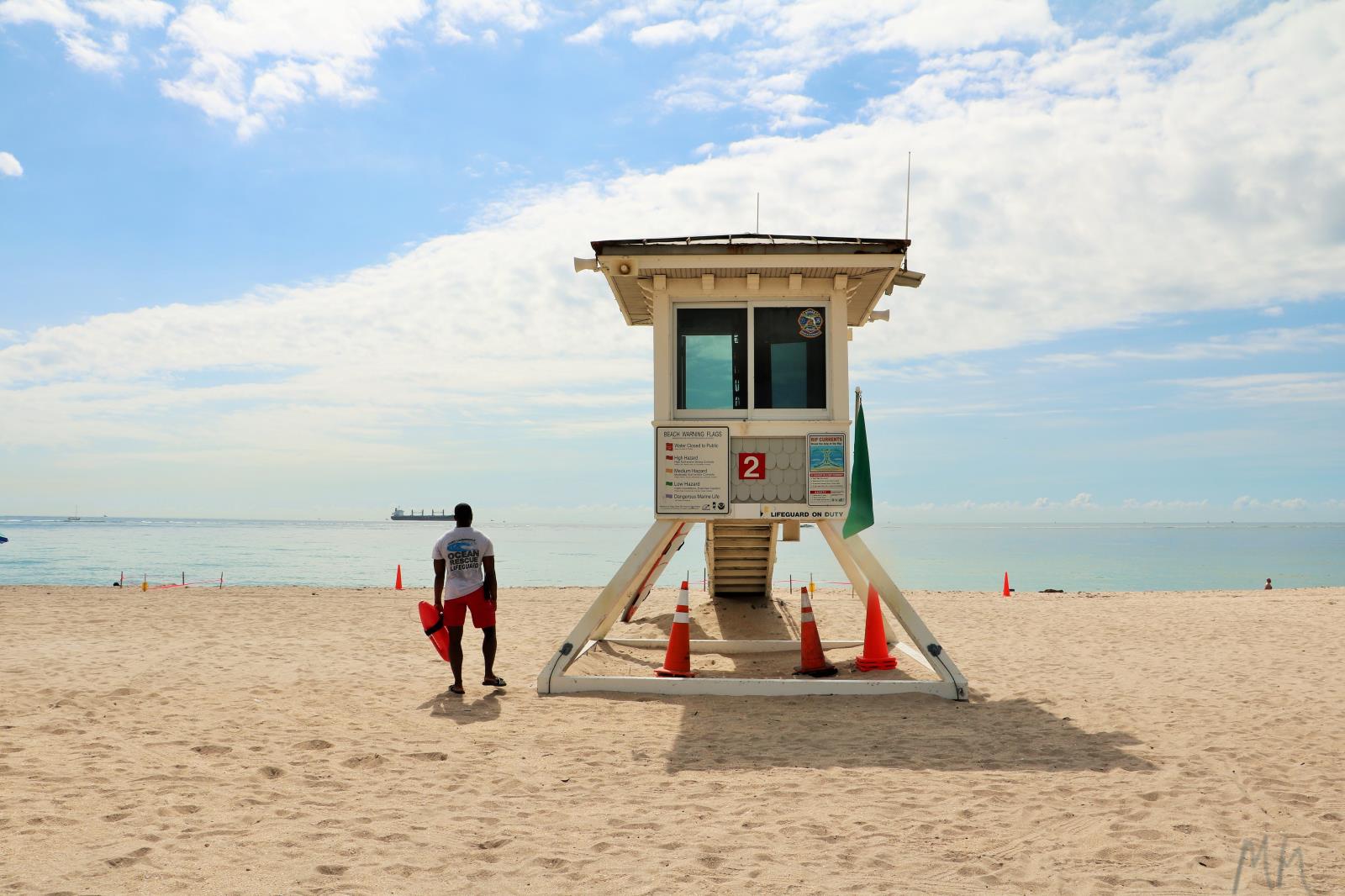 Lifeguard next to tower